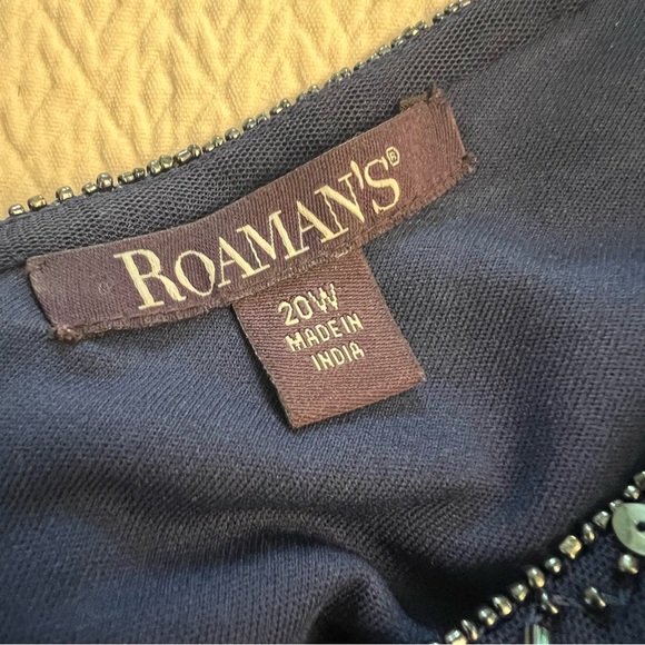 ROAMAN’S Plus Size V Neck Beaded and Sequined Evening Gown - Picture 8 of 16